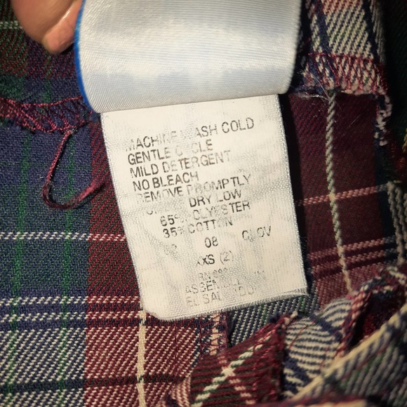 VTG 60-70's Kelly Kids Green Blue Tartan Plaid Bib Romper Size XXS 2 - Picture 6 of 6